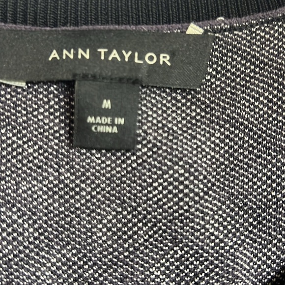 Ann Taylor Diamond Print Cardigan Purple - Picture 5 of 6